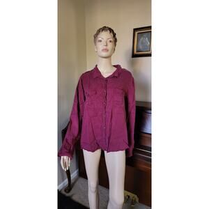 Universal Threads Maroon Button Up With Pockets Size XL